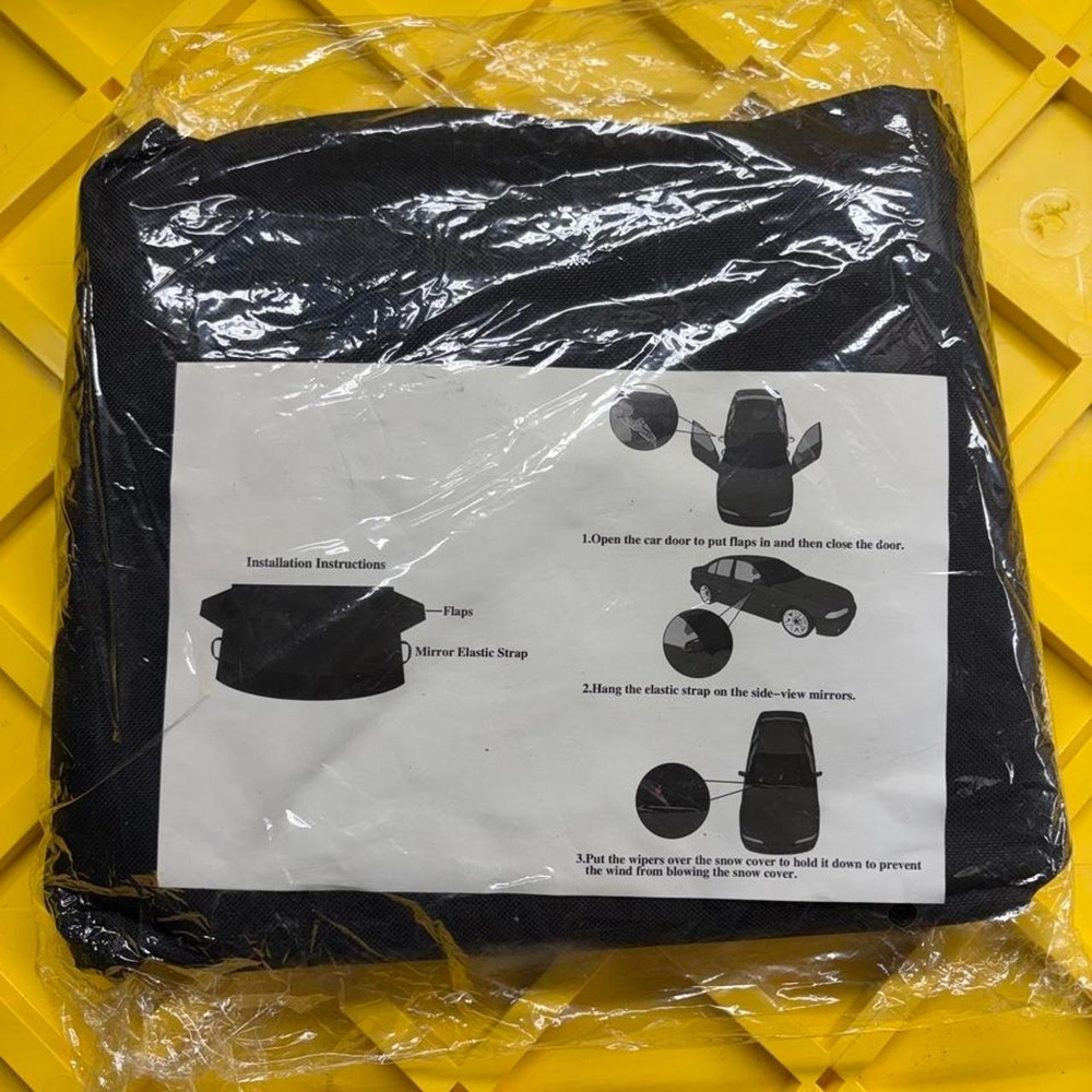 Sunny Color black car windshield cover with storage pouch'